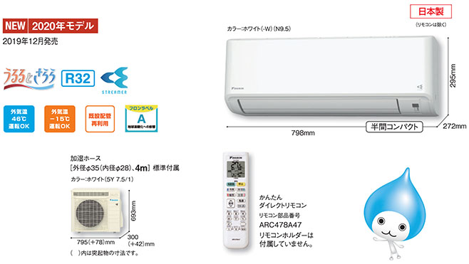 ダイキンMX本体寸法