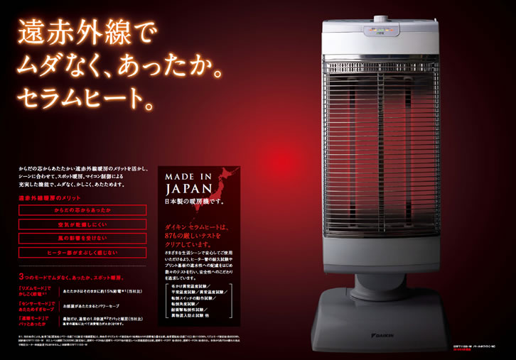 DAIKIN　ダイキン セラムヒート ERFT11SS-T   2015