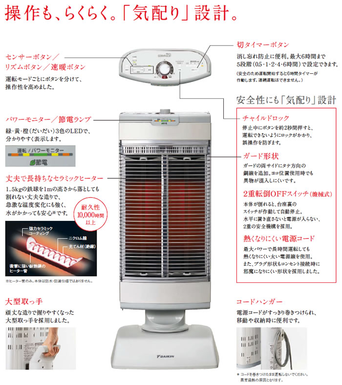 ダイキン DAIKIN セラムヒート ERFT11SS-W | www.innoveering.net