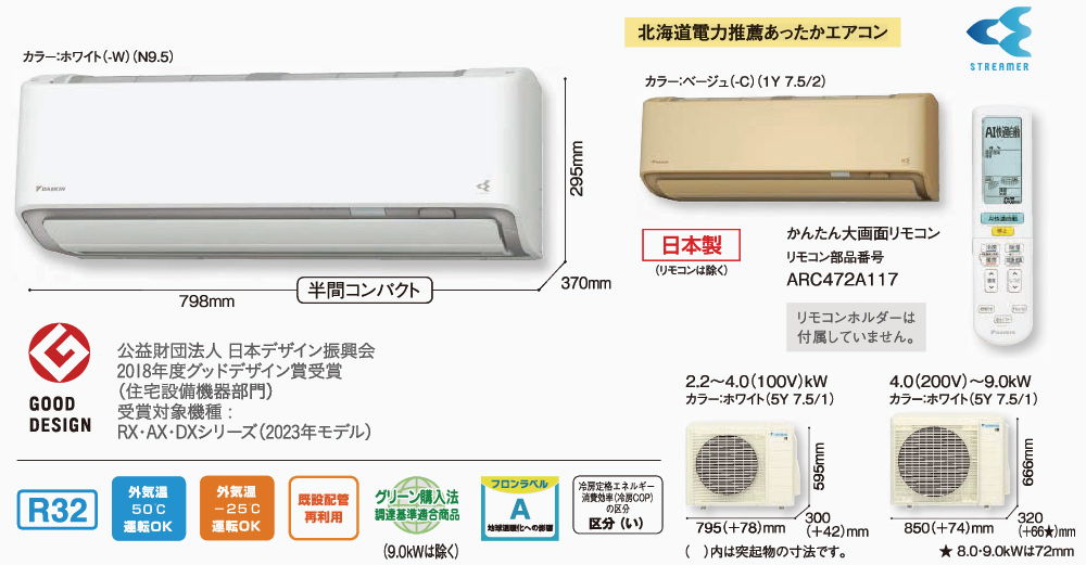 ダイキンハイグレードエアコンAXシリーズ2023年モデル｜価格・機能