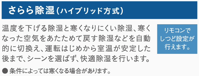 さらら除湿：寒くなりにくい快適除湿