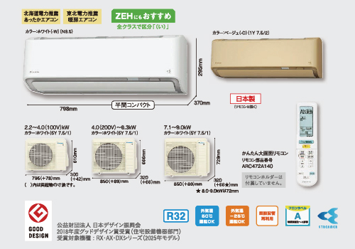 AXシリーズサイズ他