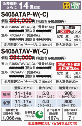 S405ATAP-Wスペック