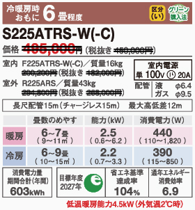 S225ATRS-Wスペック