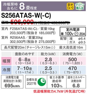 S256ATAS-Wスペック