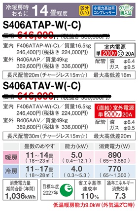 S406ATAP-Wスペック